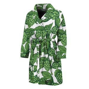 Vintage Hop Cone Pattern Print Men's Bathrobe