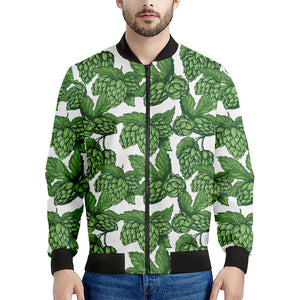 Vintage Hop Cone Pattern Print Men's Bomber Jacket