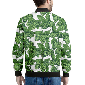 Vintage Hop Cone Pattern Print Men's Bomber Jacket