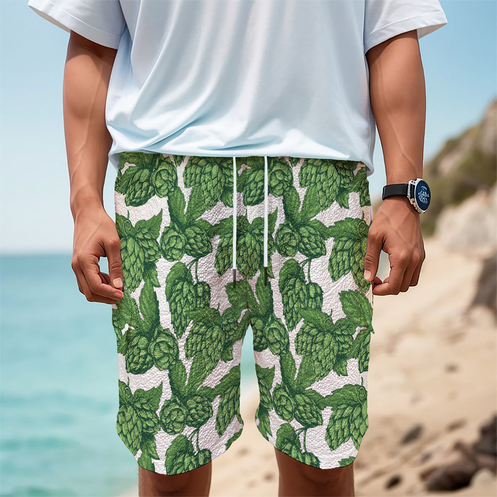 Vintage Hop Cone Pattern Print Men's Cargo Shorts