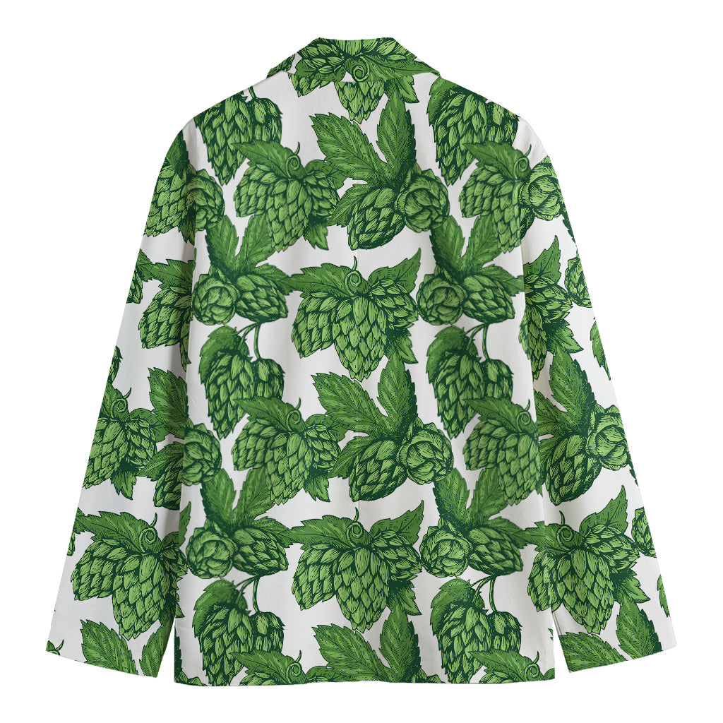 Vintage Hop Cone Pattern Print Men's Cotton Blazer