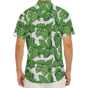 Vintage Hop Cone Pattern Print Men's Deep V-Neck Shirt