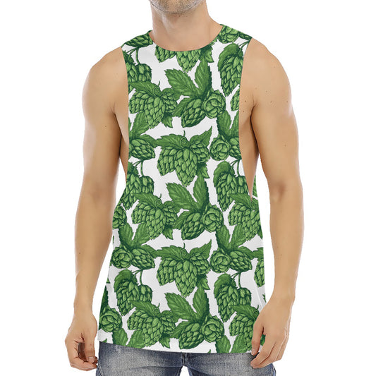 Vintage Hop Cone Pattern Print Men's Muscle Tank Top