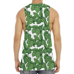 Vintage Hop Cone Pattern Print Men's Muscle Tank Top