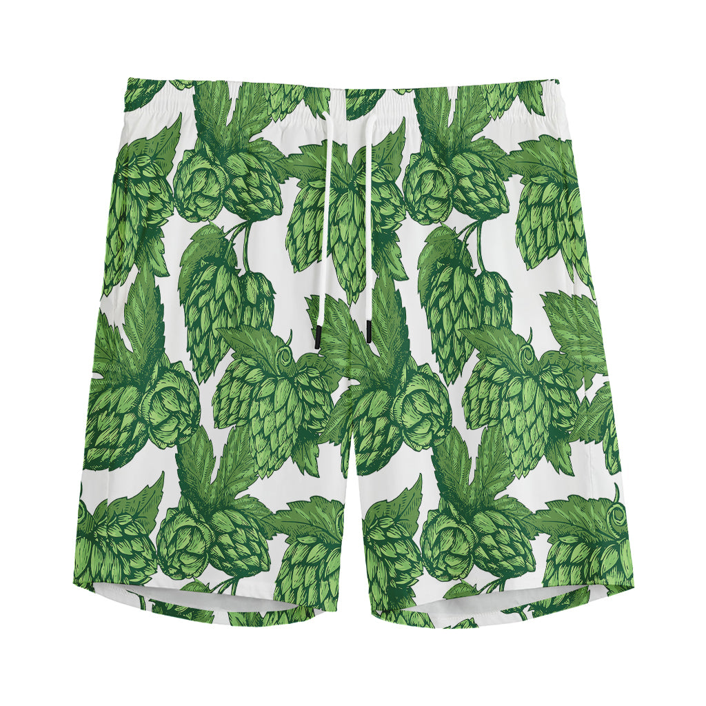Vintage Hop Cone Pattern Print Men's Sports Shorts