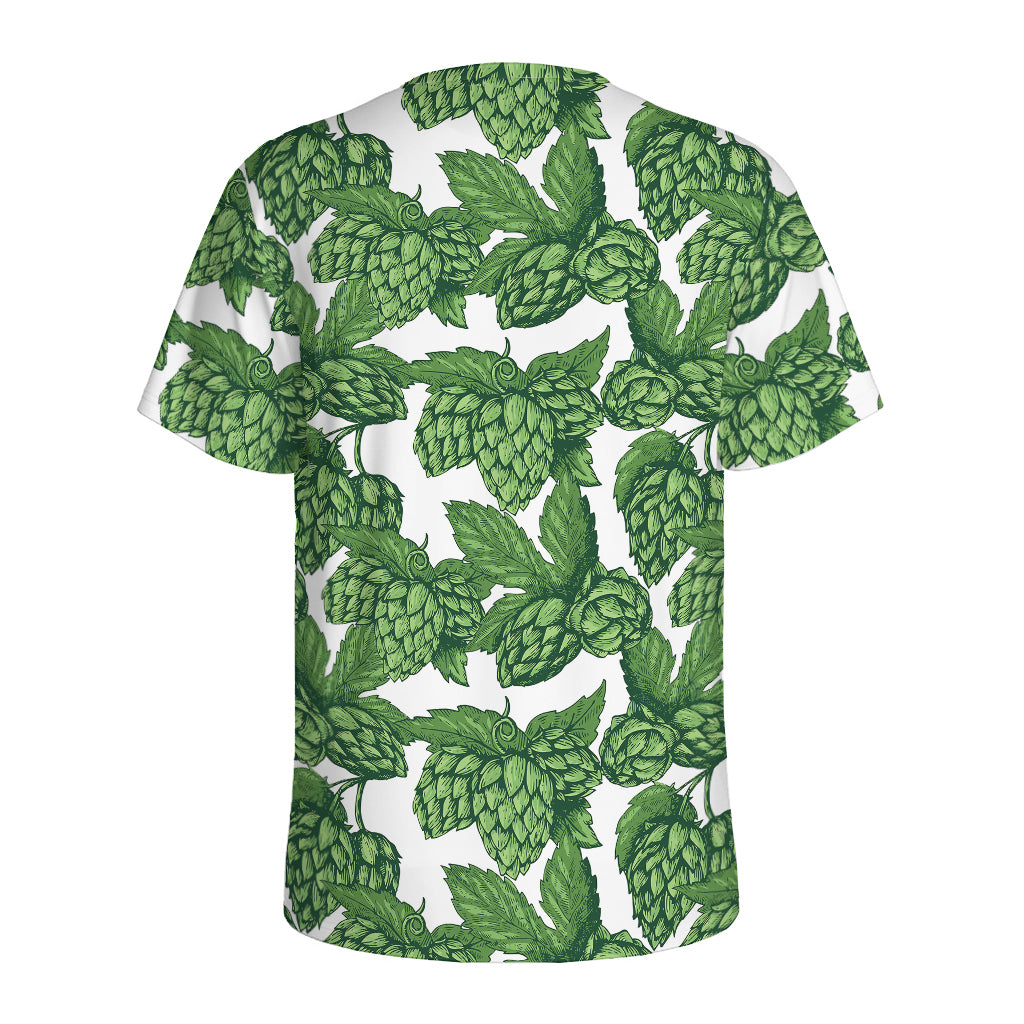 Vintage Hop Cone Pattern Print Men's Sports T-Shirt