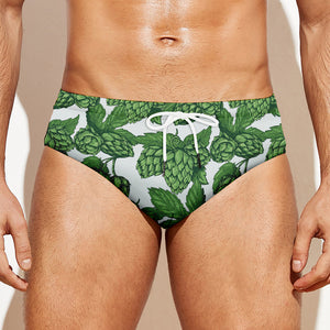 Vintage Hop Cone Pattern Print Men's Swim Briefs