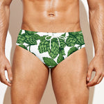 Vintage Hop Cone Pattern Print Men's Swim Briefs