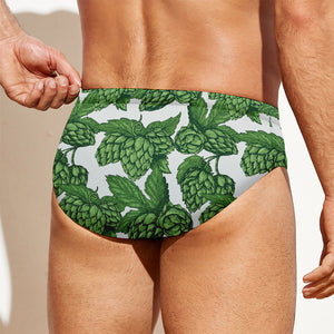 Vintage Hop Cone Pattern Print Men's Swim Briefs