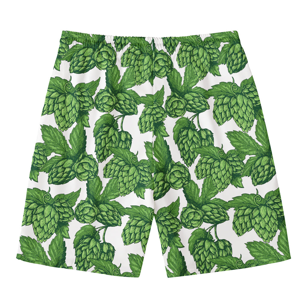 Vintage Hop Cone Pattern Print Men's Swim Trunks