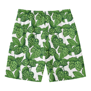 Vintage Hop Cone Pattern Print Men's Swim Trunks