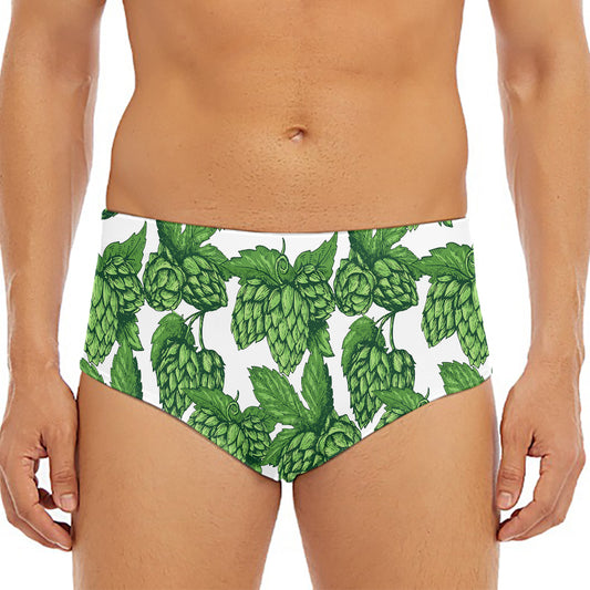 Vintage Hop Cone Pattern Print Men's Triangle Swim Briefs