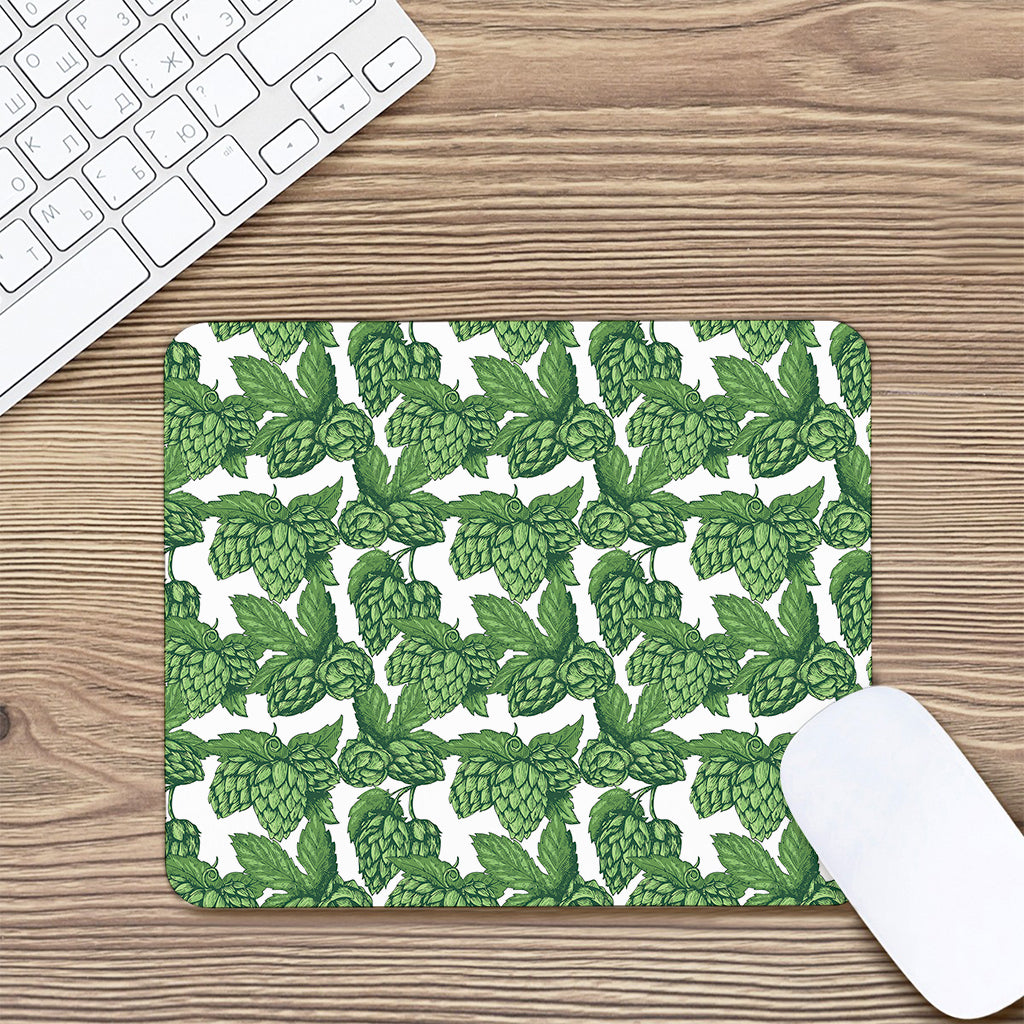 Vintage Hop Cone Pattern Print Mouse Pad