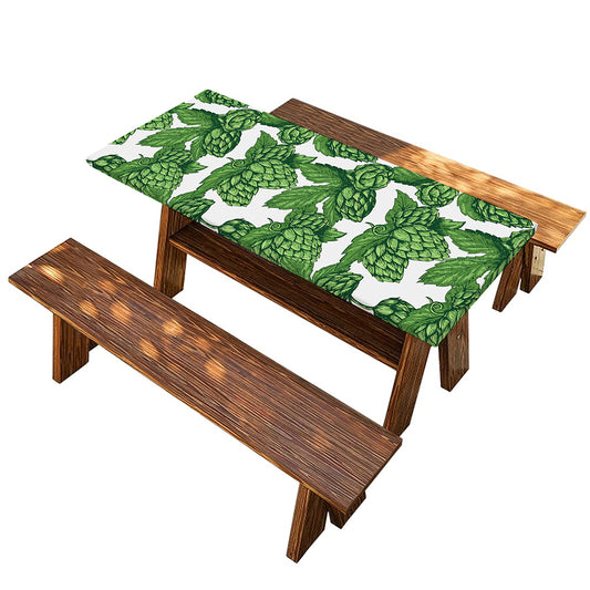 Vintage Hop Cone Pattern Print Picnic Table Cover