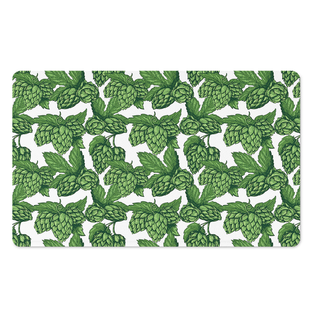 Vintage Hop Cone Pattern Print Polyester Doormat