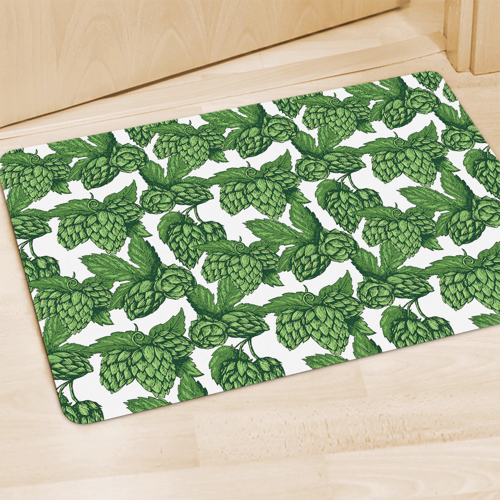 Vintage Hop Cone Pattern Print Polyester Doormat