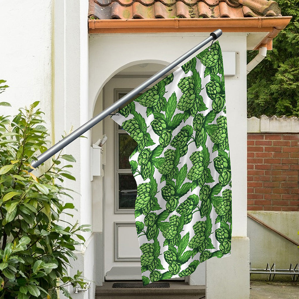 Vintage Hop Cone Pattern Print Polyester Flag