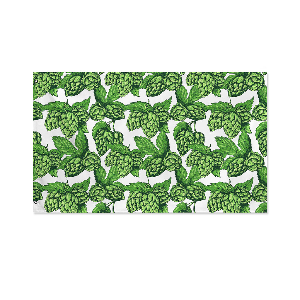 Vintage Hop Cone Pattern Print Polyester Flag