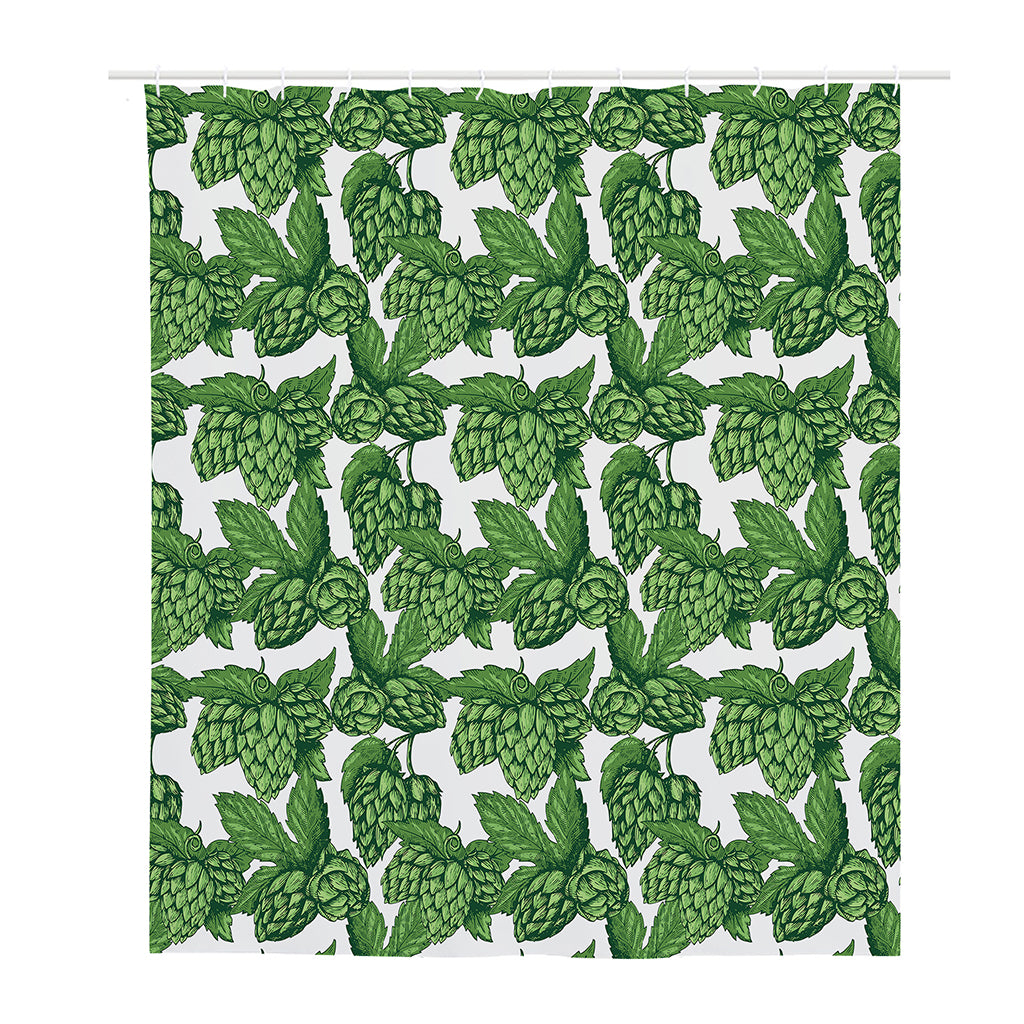 Vintage Hop Cone Pattern Print Polyester Shower Curtain