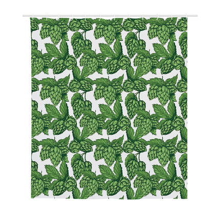 Vintage Hop Cone Pattern Print Polyester Shower Curtain