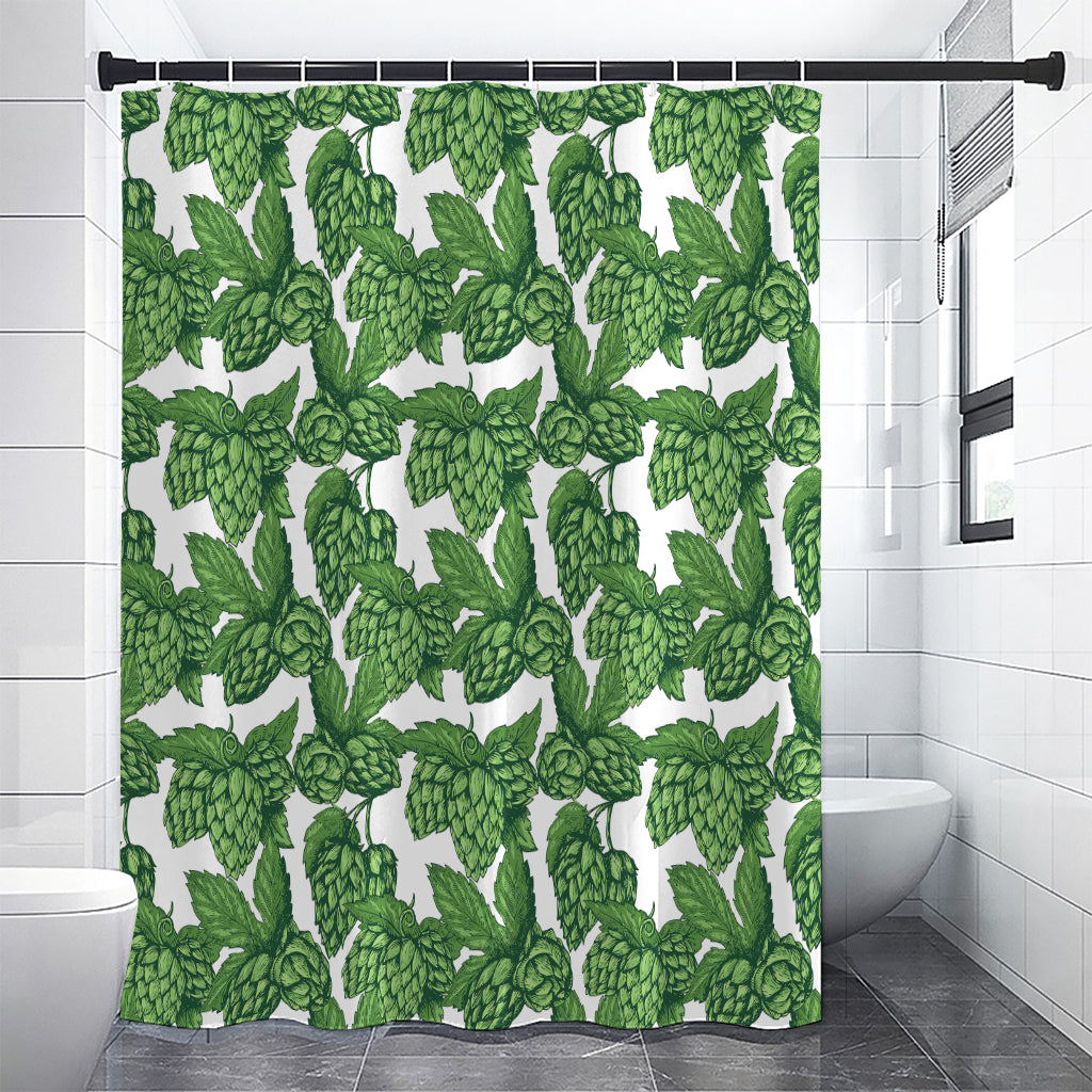 Vintage Hop Cone Pattern Print Premium Shower Curtain