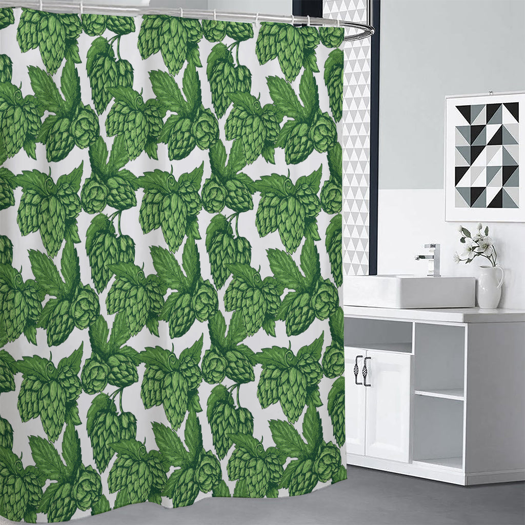 Vintage Hop Cone Pattern Print Premium Shower Curtain