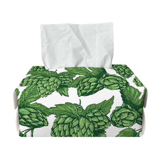 Vintage Hop Cone Pattern Print Rectangle Tissue Box Cover
