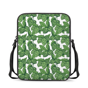 Vintage Hop Cone Pattern Print Rectangular Crossbody Bag