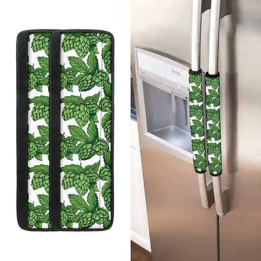 Vintage Hop Cone Pattern Print Refrigerator Handle Covers