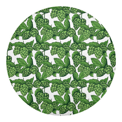 Vintage Hop Cone Pattern Print Round Blanket