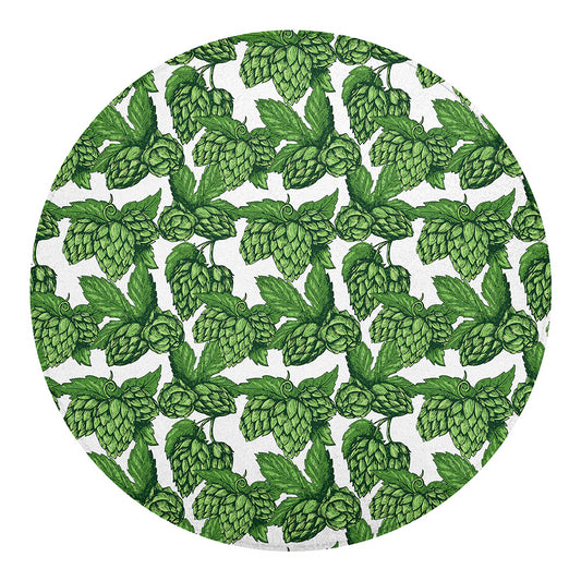 Vintage Hop Cone Pattern Print Round Blanket