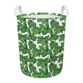 Vintage Hop Cone Pattern Print Round Laundry Basket