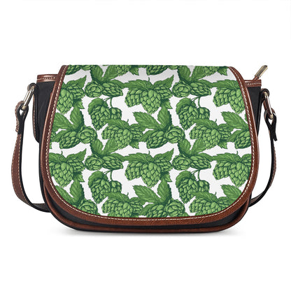 Vintage Hop Cone Pattern Print Saddle Bag