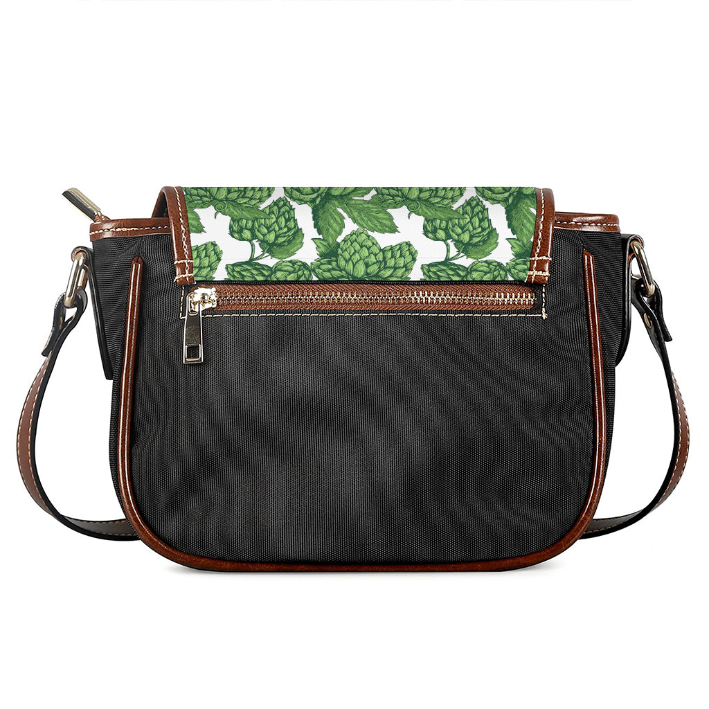 Vintage Hop Cone Pattern Print Saddle Bag