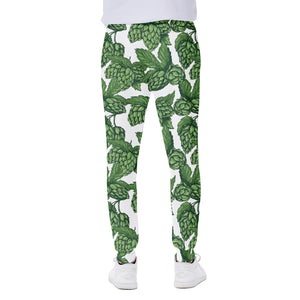 Vintage Hop Cone Pattern Print Scuba Joggers