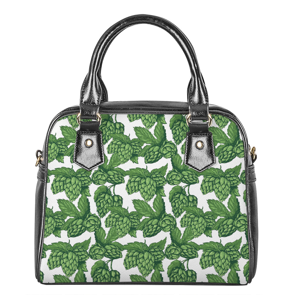 Vintage Hop Cone Pattern Print Shoulder Handbag