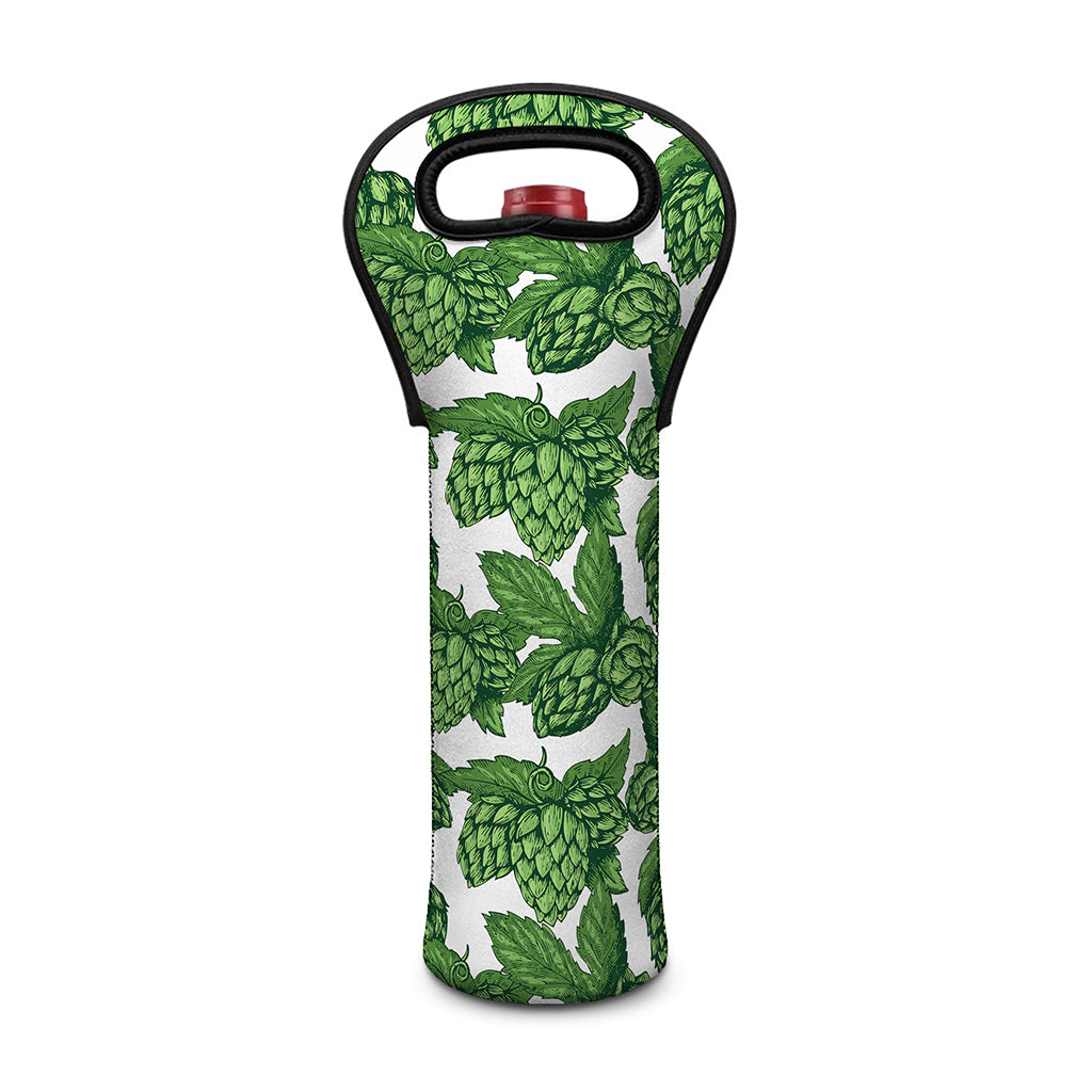 Vintage Hop Cone Pattern Print Single Neoprene Wine Tote