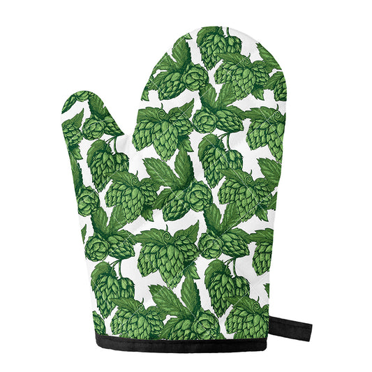 Vintage Hop Cone Pattern Print Single Oven Mitt