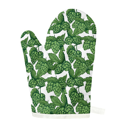 Vintage Hop Cone Pattern Print Single Oven Mitt