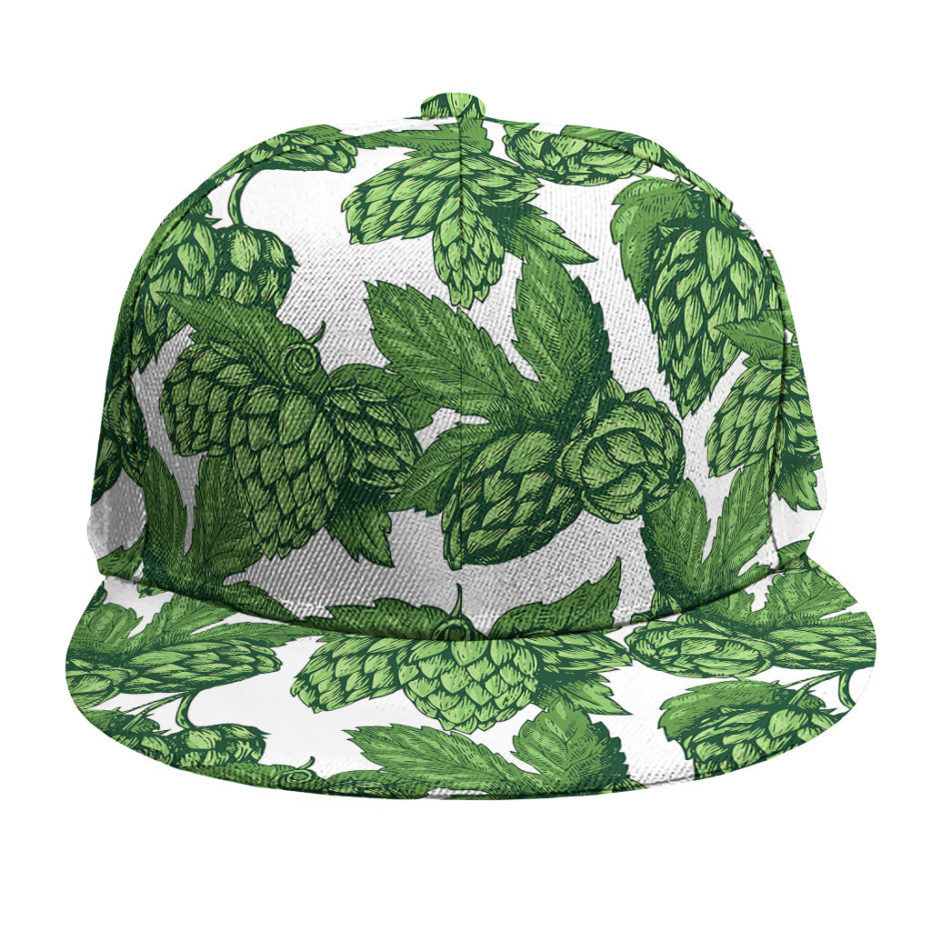 Vintage Hop Cone Pattern Print Snapback Cap