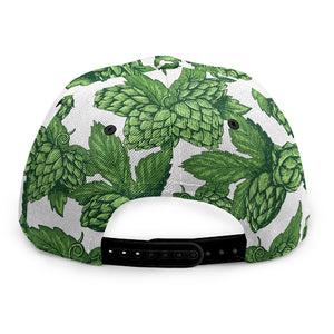 Vintage Hop Cone Pattern Print Snapback Cap