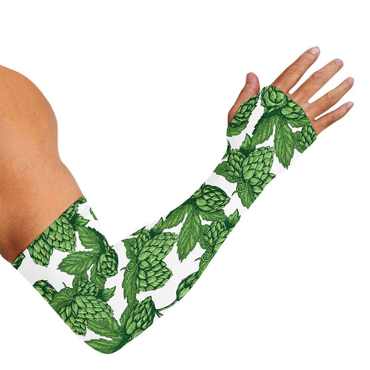 Vintage Hop Cone Pattern Print Sun Protection Arm Sleeves