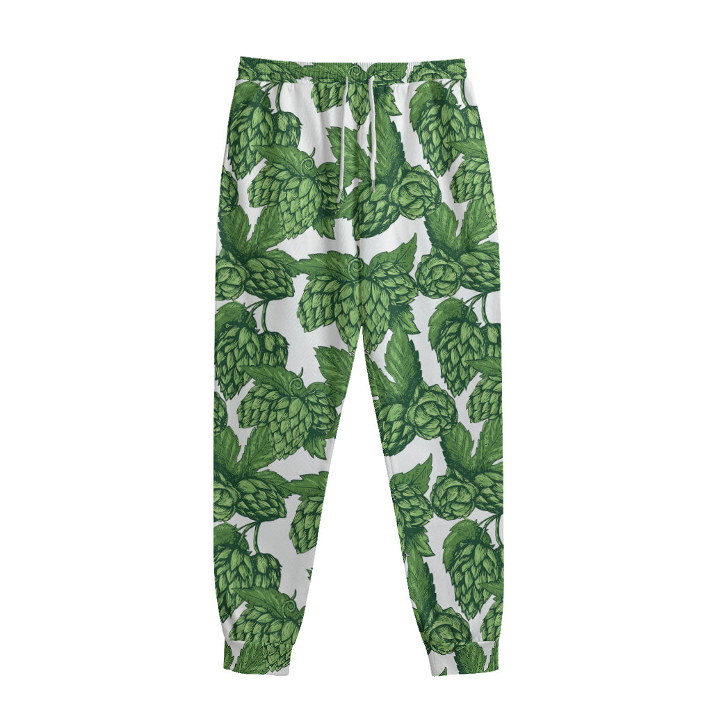 Vintage Hop Cone Pattern Print Sweatpants