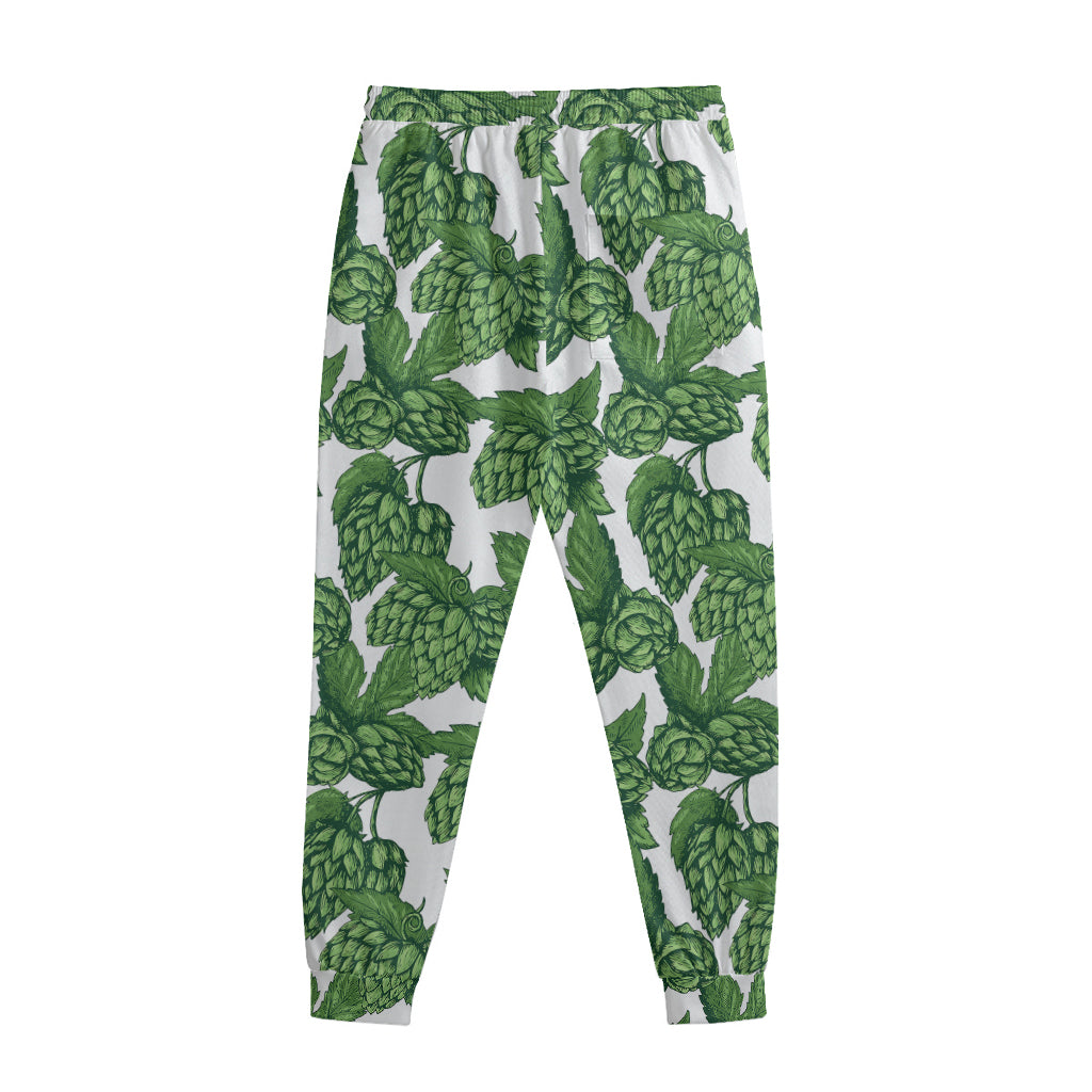 Vintage Hop Cone Pattern Print Sweatpants