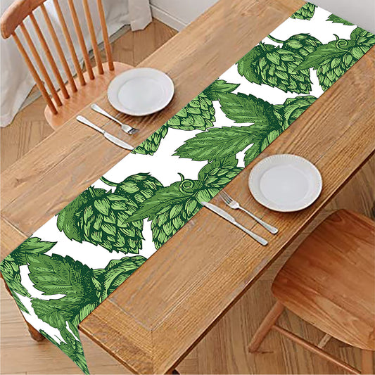 Vintage Hop Cone Pattern Print Table Runner