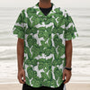 Vintage Hop Cone Pattern Print Textured Short Sleeve Shirt