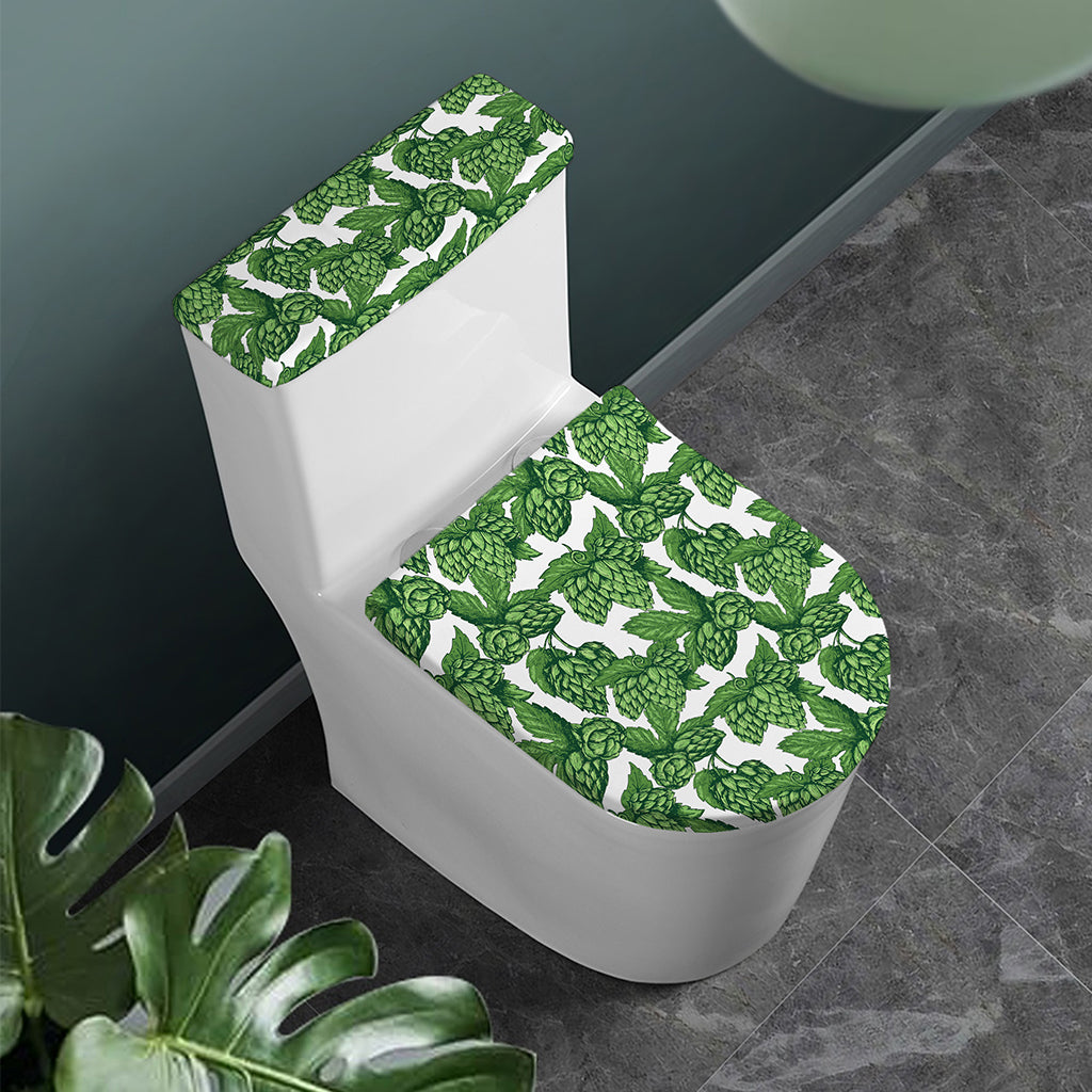 Vintage Hop Cone Pattern Print Toilet Lid And Tank Cover Set