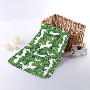 Vintage Hop Cone Pattern Print Towel