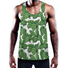 Vintage Hop Cone Pattern Print Training Tank Top