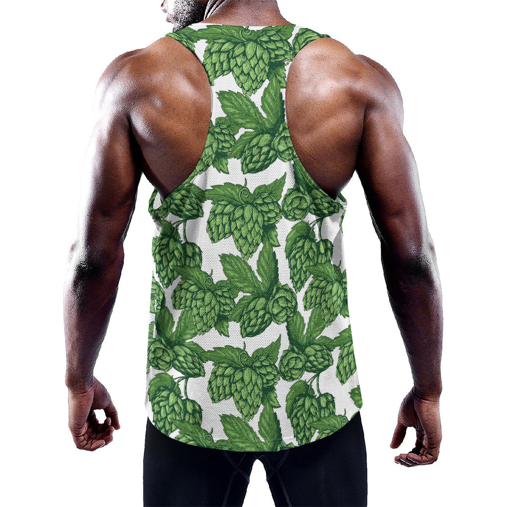 Vintage Hop Cone Pattern Print Training Tank Top